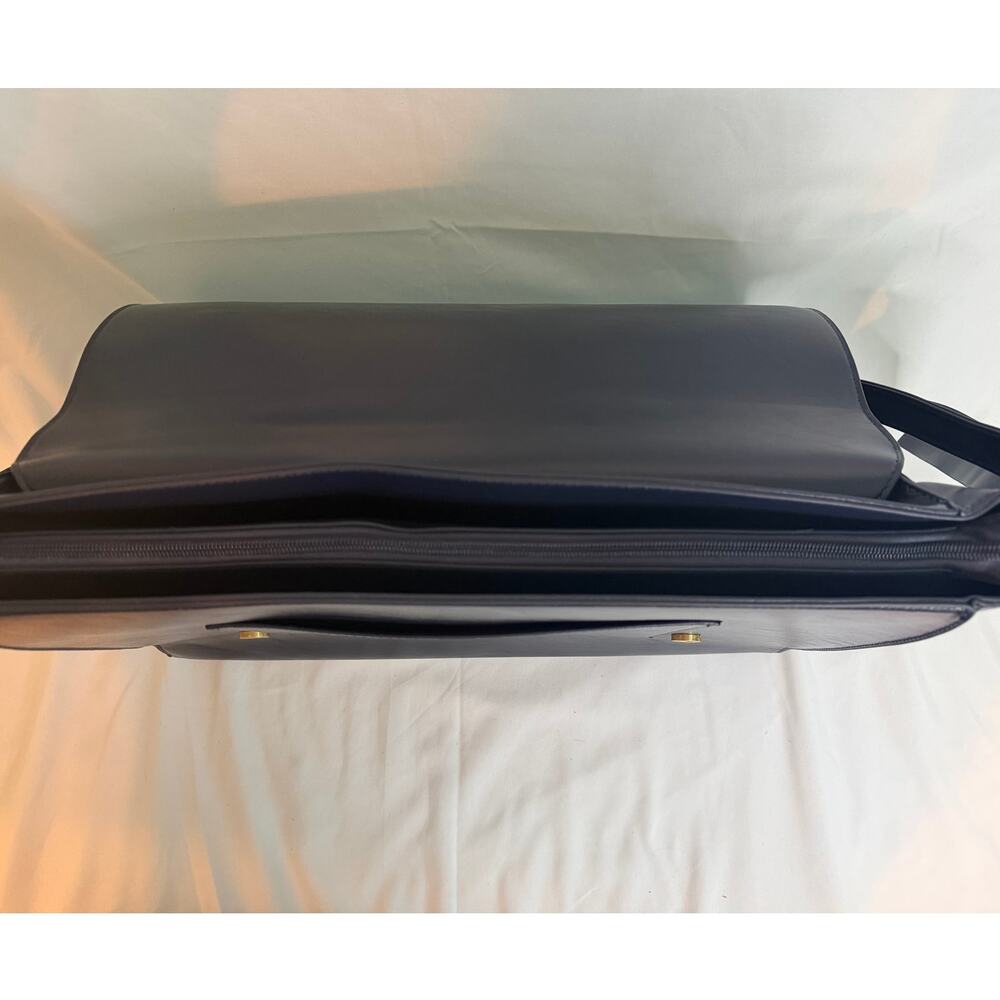 ECOSUSI Navy Faux (Vegan) Leather Briefcase/Messanger Bag NWOT - Picture 4 of 8